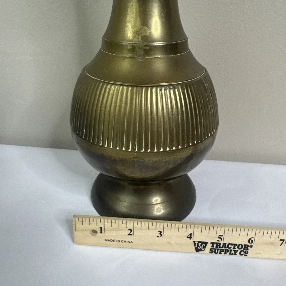 Vintage Brass Vase Made In India 8 Inches Tall Brass Decor Brass Vintage Antique